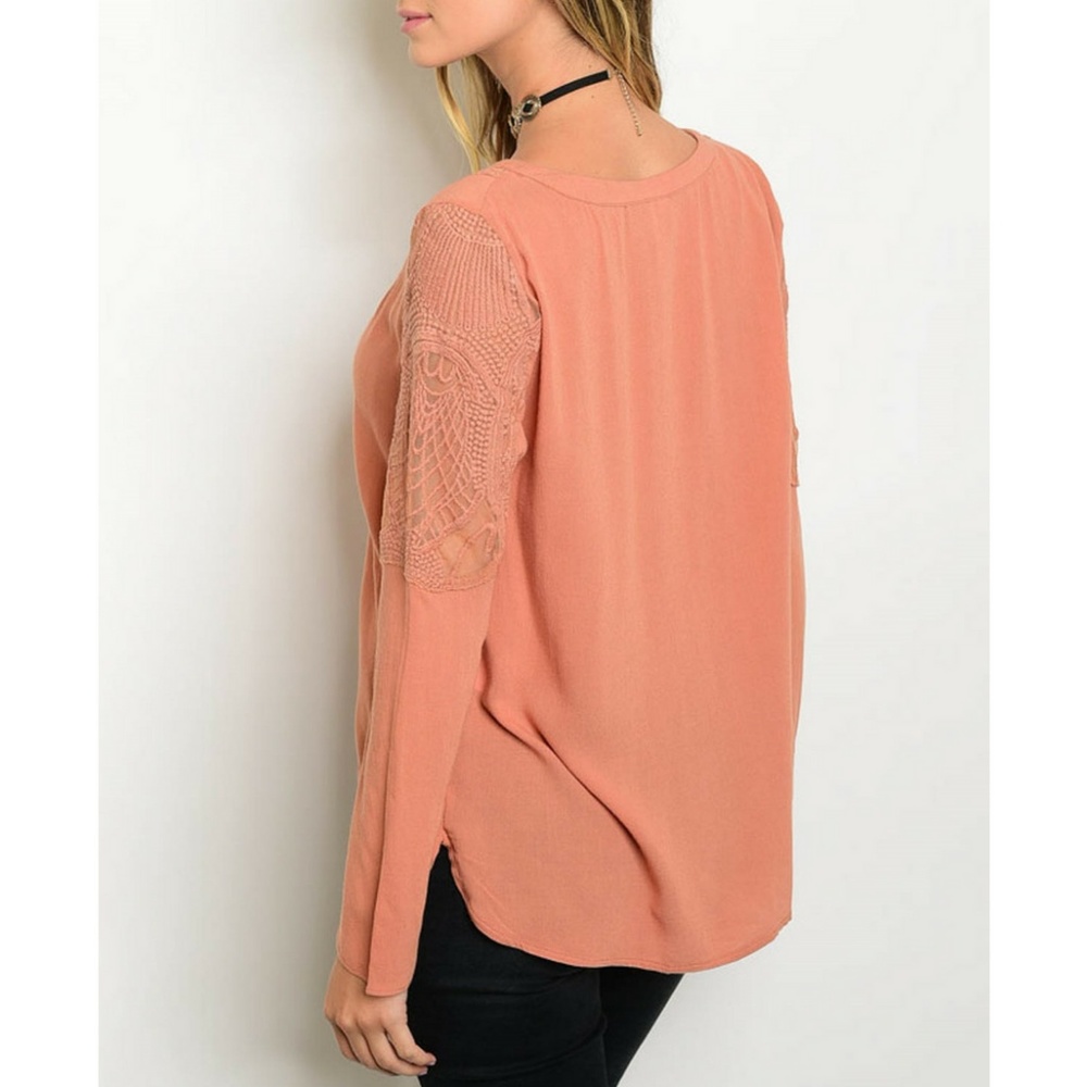 Peach Lace Blouse {Andree} - Picture 3 of 3